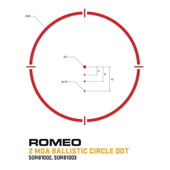 sig sauer romeo8t 1x38 rifle red dot sight - 2 moa ballistic circle dot reticle