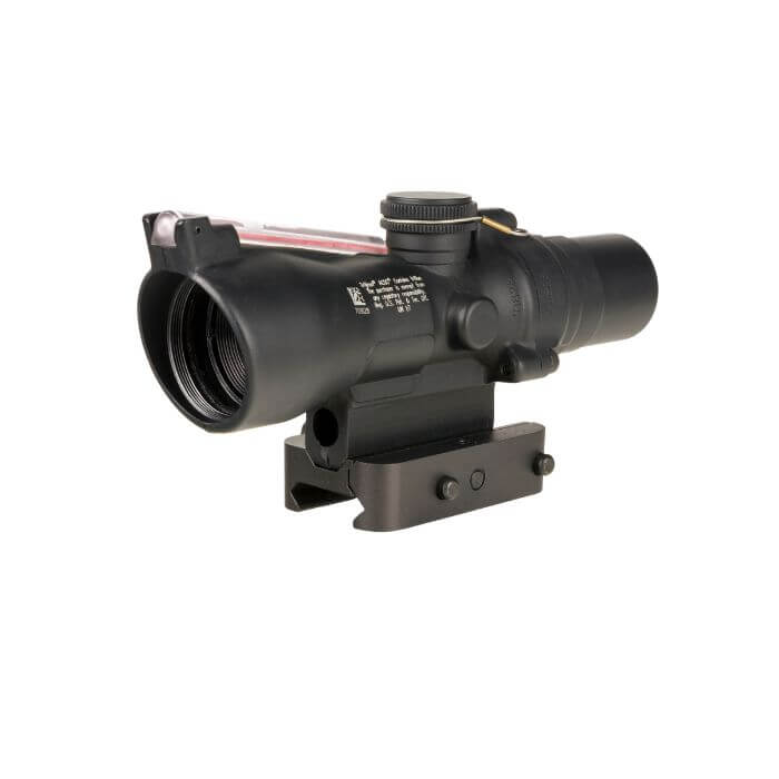 trijicon acog ta47 tactical scope - left front angle view