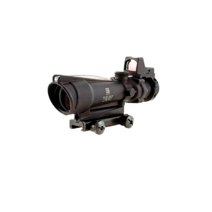 trijicon acog ta11-d 3.5x35 tactical rifle scope - left front angle view