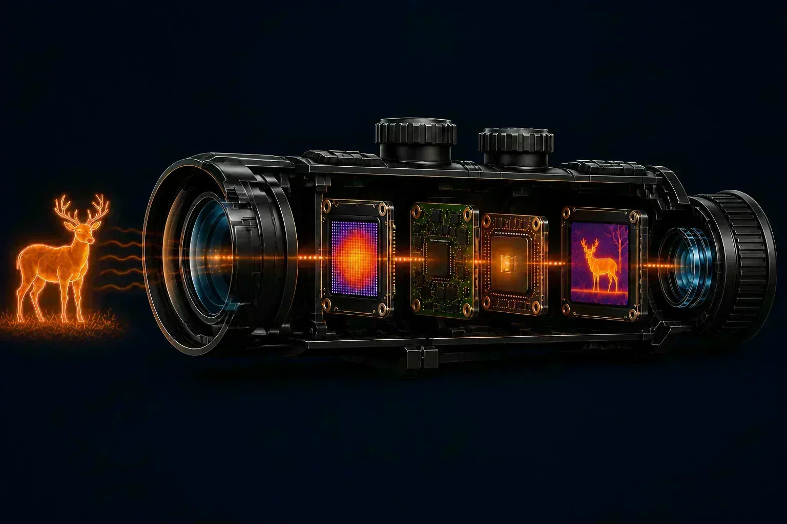 thermal scope inside parts while see a deer