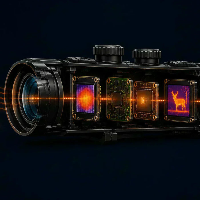 thermal scope inside parts while see a deer