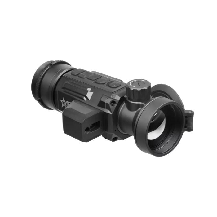 agm secutor lrf-c 50-640 mid-range thermal image clip-on - right front angle view