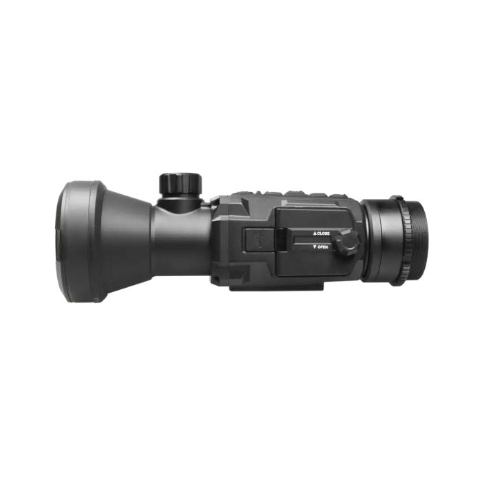 agm secutor lrf-c 75-640 thermal image clip-on scope - left view