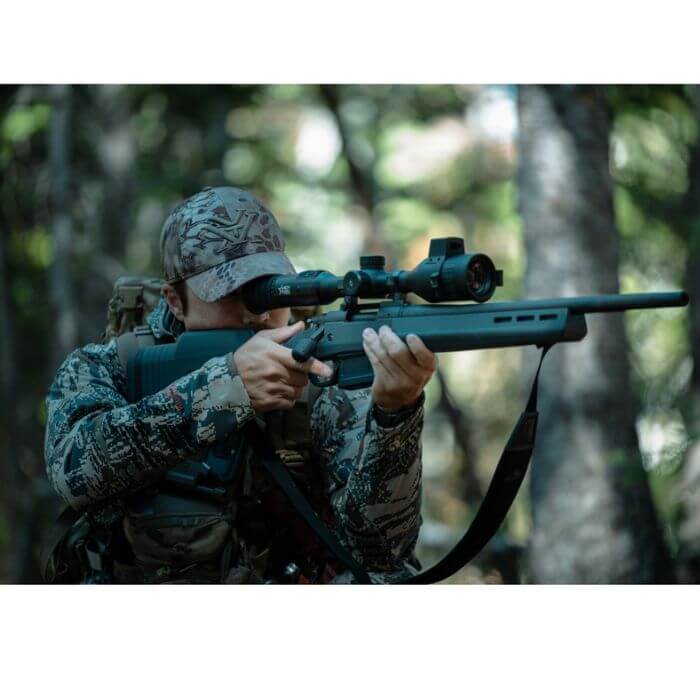 agm spectrum lrf 4k digital day and night vision scope - on rifle in field