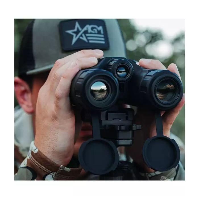 agm thermal binoculars with rangefinder - live view