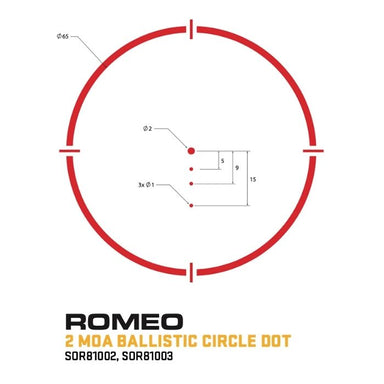 sig sauer romeo8t 1x38 rifle red dot sight - 2 moa ballistic circle dot reticle