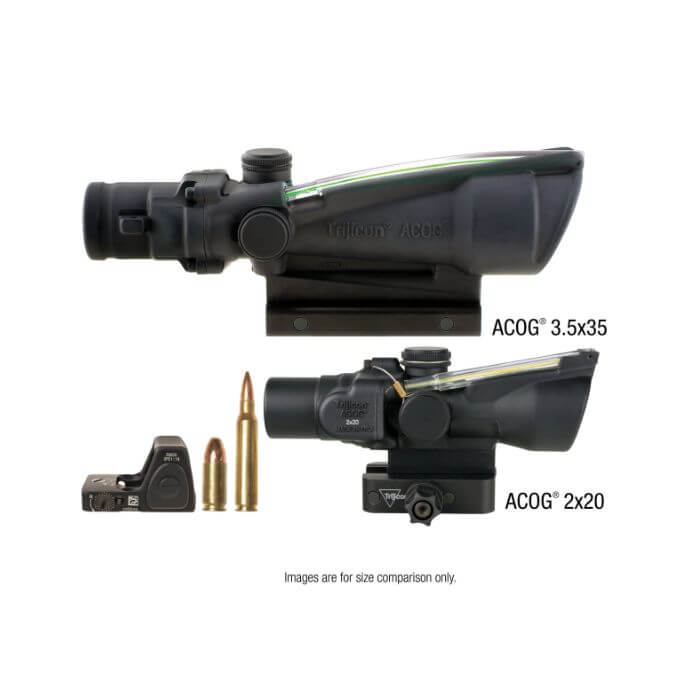 trijicon acog ta47 tactical scope - sizes