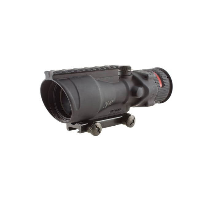 trijicon acog ta648-308 red reticle left front angle view