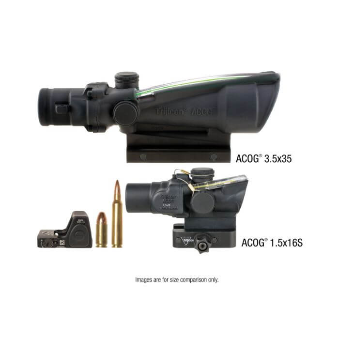 trijicon ta44 acog tactical scope - size reference