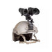 white phosphor night vision goggles - top of helmet view